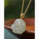 925 Silver Hetian White Jade Cat Paw Luck Necklace