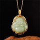 Sterling Silver Laughing Buddha Jade Luck Necklace