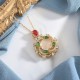 Cyan Jade Red Crystal Luck Necklace Cyan Jade Red Crystal Luck Necklace