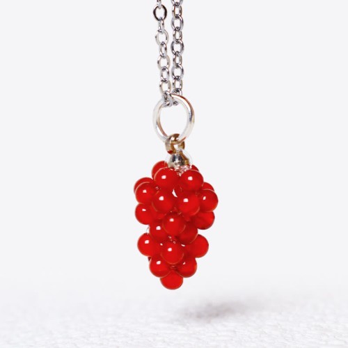Garnet Red Agate Black Onyx Protection Necklace Pendant