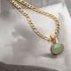 Oval Turquoise Strength Titanium Steel Pendant