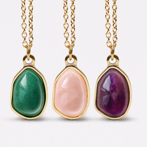 Green Aventurine Amethyst Rose Quartz Necklace