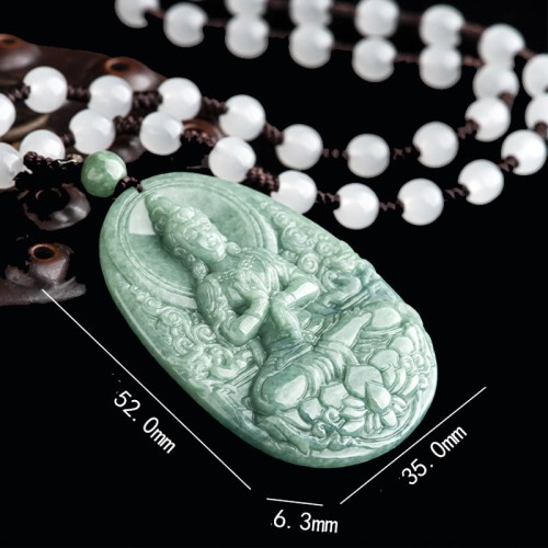 Natural Jade Avalokitesvara Wealth Necklace