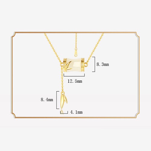 925 Silver Hetian White Jade Bamboo Leaf Necklace 925 Silver Hetian White Jade Bamboo Leaf Necklace