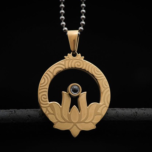 Lotus Titanium Steel Enlightenment Necklace Pendant