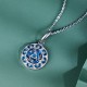 Sterling Silver Turquoise Three Rabbits Balance Necklace Pendant