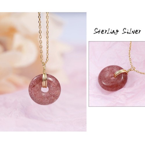 Strawberry Quartz Healing Necklace Pendant Strawberry Quartz Healing Necklace Pendant