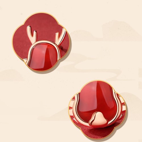 925 Sterling Silver Year of the Dragon Red Agate Necklace 925 Sterling Silver Year of the Dragon Red Agate Necklace