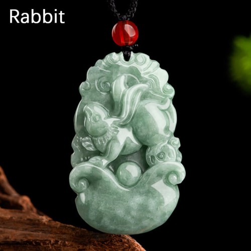 Natural Green Jade Chinese Zodiac Luck Necklace Natural Green Jade Chinese Zodiac Luck Necklace