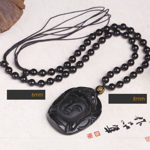 Black Obsidian Kwan Yin Strength Necklace Black Obsidian Kwan Yin Strength Necklace