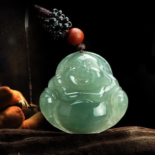 Laughing Buddha Jade Abundance Pendant