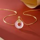 Sterling Silver Chalcedony Coin Peace Necklace Pendant Sterling Silver Chalcedony Coin Peace Necklace Pendant