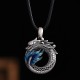 999 Sterling Silver Year of the Dragon Peace Buckle Necklace
