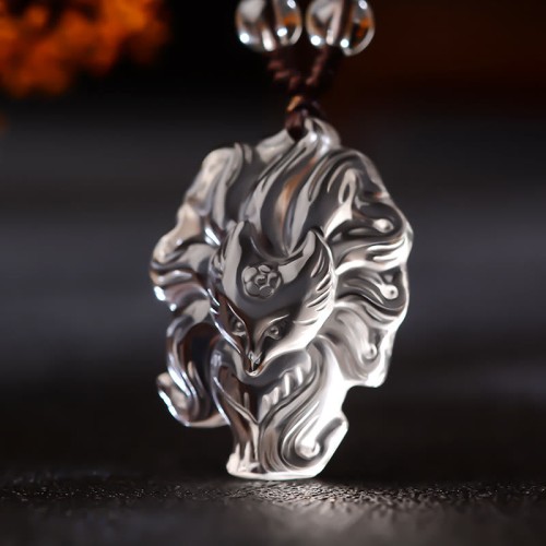 Amethyst Citrine Nine-Tailed Fox Luck Necklace Pendant Amethyst Citrine Nine-Tailed Fox Luck Necklace Pendant
