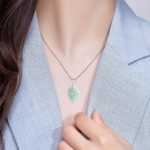 Nine Tailed Fox Jade Prosperity Necklace Pendant