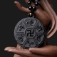Natural Black Obsidian Om Mani Padme Hum Luck Necklace Natural Black Obsidian Om Mani Padme Hum Luck Necklace