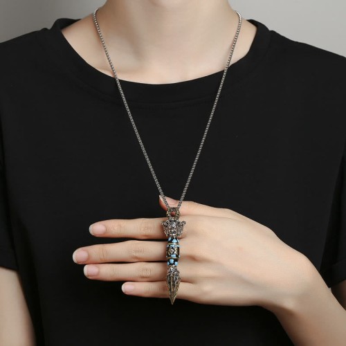 Dorje Vajra Dzi Bead Wealth Necklace Pendant Dorje Vajra Dzi Bead Wealth Necklace Pendant