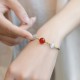 Red Agate Cat Eye Calm Braided String Bracelet Necklace