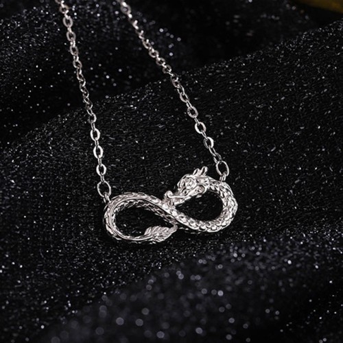 Sterling Silver Year of the Dragon Endless Knot Necklace Sterling Silver Year of the Dragon Endless Knot Necklace
