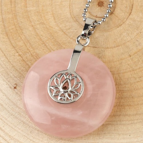 Amethyst Pink Crystal Lotus Healing Necklace Amethyst Pink Crystal Lotus Healing Necklace