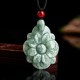 Natural Jade Kalanchoe Flower Luck Necklace Pendant