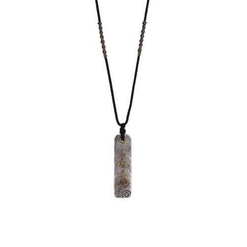 Chinese Character Copper Coin Wealth Necklace Pendant