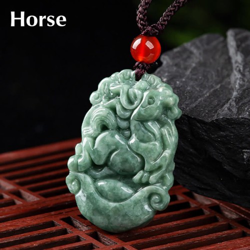 Natural Jade 12 Chinese Zodiac Prosperity Necklace Natural Jade 12 Chinese Zodiac Prosperity Necklace