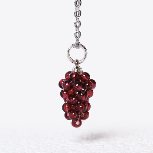 Garnet Red Agate Black Onyx Protection Necklace Pendant