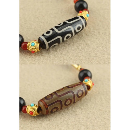 Tibetan Nine-Eye Dzi Bead Protection Necklace