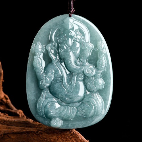 Jade Ganesh Protection Amulet Pendant