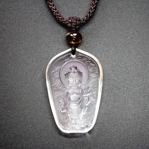 Tibetan Buddha Liuli Crystal Serenity Necklace