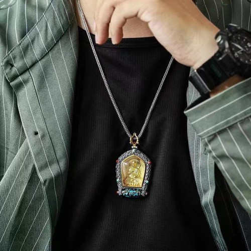 Tibetan Zodiac Buddha Prosperity Dzi Bead Necklace Pendant Tibetan Zodiac Buddha Prosperity Dzi Bead Necklace Pendant