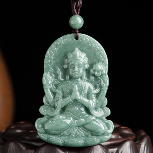 Four-armed Avalokitesvara Jade Amulet Necklace Four-armed Avalokitesvara Jade Amulet Necklace
