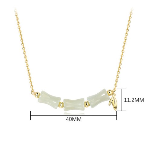 Hetian Jade Bamboo Fu Character Necklace Set Hetian Jade Bamboo Fu Character Necklace Set