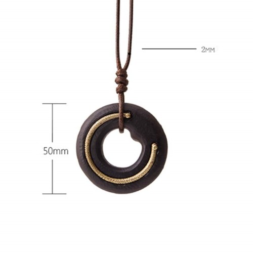 Zen Circle Ebony Wood Calm Necklace Pendant Zen Circle Ebony Wood Calm Necklace Pendant