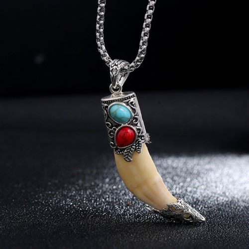Titanium Steel Imitation Wolf Tooth Balance Necklace Titanium Steel Imitation Wolf Tooth Balance Necklace