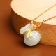 Natural Hetian White Jade Money Bag Necklace