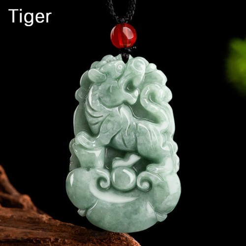 Natural Green Jade Chinese Zodiac Luck Necklace Natural Green Jade Chinese Zodiac Luck Necklace