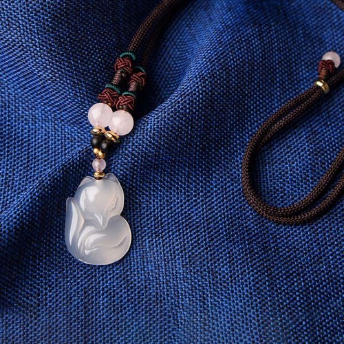 Chalcedony Fox Crystal Harmony Necklace Chalcedony Fox Crystal Harmony Necklace