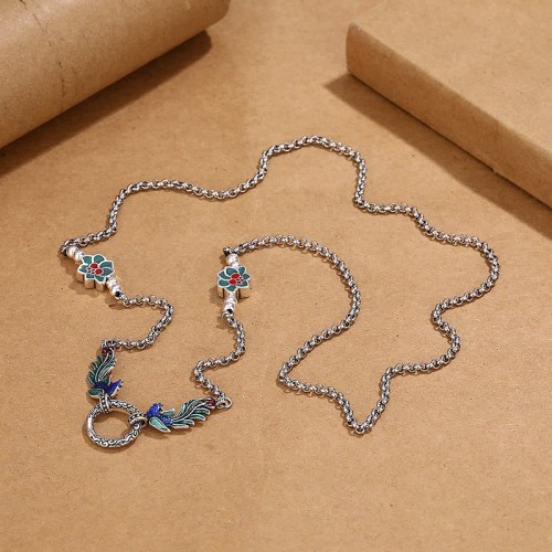 Phoenix Lotus Flower Luck Protection Necklace