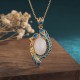 White Jade Peacock Copper Blessing Necklace Pendant White Jade Peacock Copper Blessing Necklace Pendant