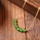 14K Gold Plated Hetian Cyan Jade Luck Necklace 14K Gold Plated Hetian Cyan Jade Luck Necklace