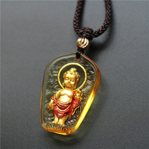 Tibetan Buddha Liuli Crystal Serenity Necklace