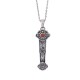 925 Sterling Silver Red Agate Cyan Jade Ruyi Blessing Necklace 925 Sterling Silver Red Agate Cyan Jade Ruyi Blessing Necklace