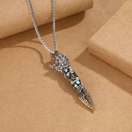 Dorje Vajra Dzi Bead Wealth Necklace Pendant Dorje Vajra Dzi Bead Wealth Necklace Pendant