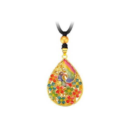 Colorful Phoenix Flower Strength Necklace