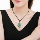 Natural Jade Kalanchoe Flower Luck Necklace Pendant