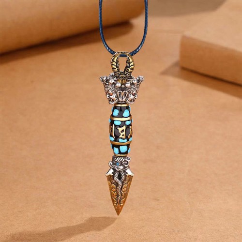 Dorje Vajra Dzi Bead Wealth Necklace Pendant Dorje Vajra Dzi Bead Wealth Necklace Pendant