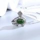 925 Sterling Silver Hetian Cyan Jade Elephant Success Necklace 925 Sterling Silver Hetian Cyan Jade Elephant Success Necklace