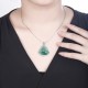 925 Sterling Silver Laughing Buddha Jade Luck Necklace Pendant